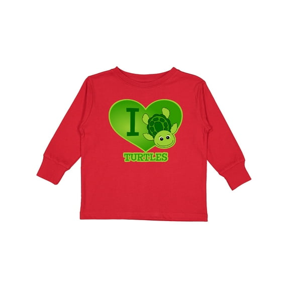 Inktastic I Love Turtles Boys or Girls Long Sleeve Toddler T-Shirt