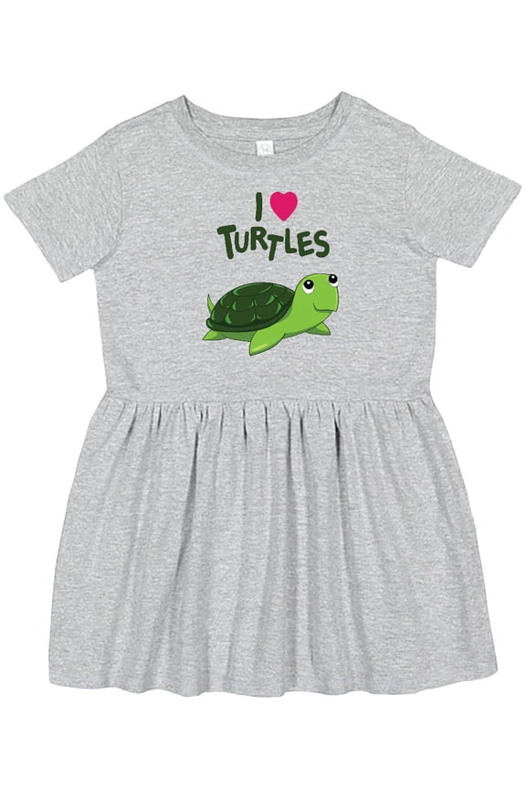I Love Turtles Girls Toddler Dress