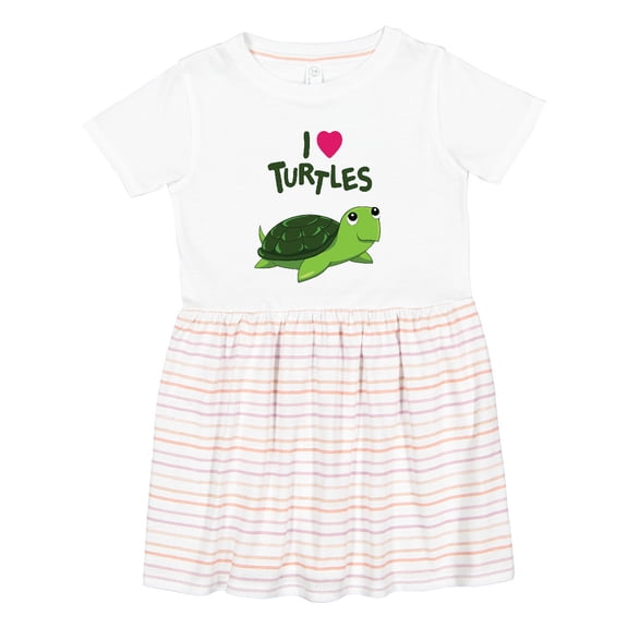 Inktastic I Love Turtles Girls Toddler Dress