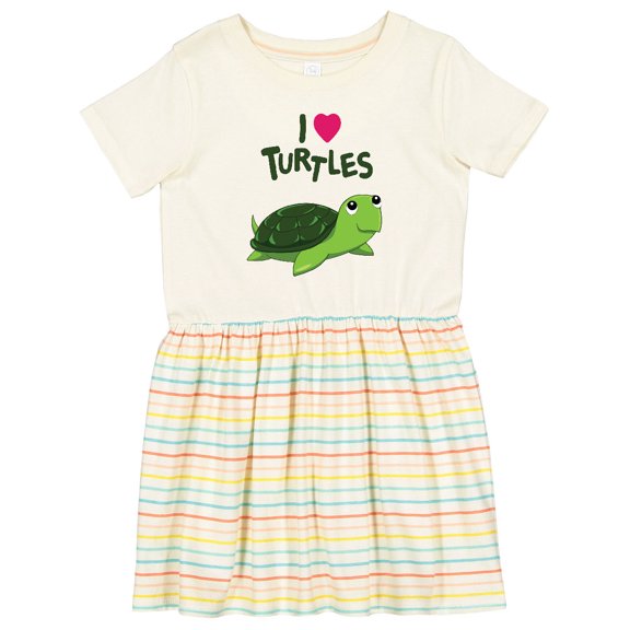 Inktastic I Love Turtles Girls Toddler Dress