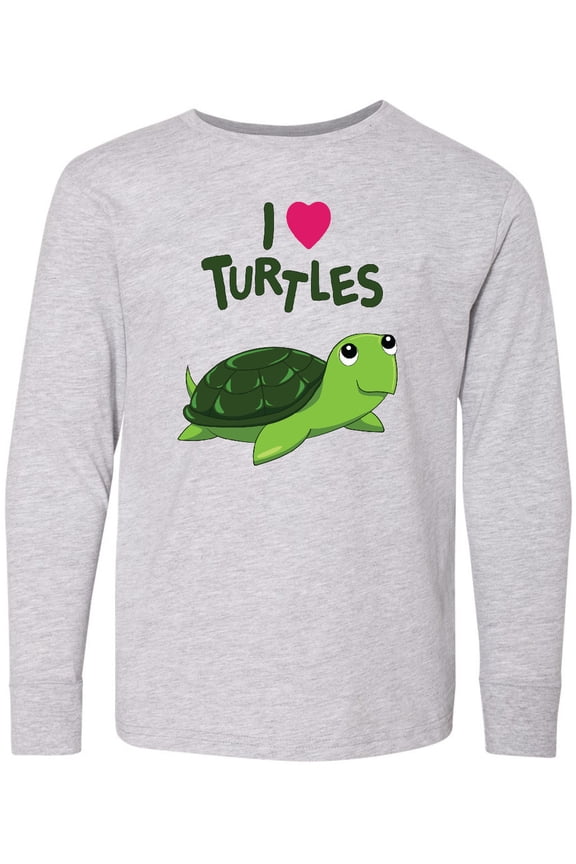 I Love Turtles Long Sleeve Youth T-Shirt