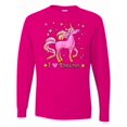 thumbnail image 1 of Inktastic I Love Unicorns Pink and Yellow Long Sleeve T-Shirt, 1 of 5
