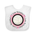 thumbnail image 1 of Inktastic I Love Volleyball Sports Girls Baby Bib, 1 of 4