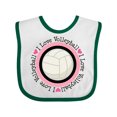 thumbnail image 1 of Inktastic I Love Volleyball Sports Girls Baby Bib, 1 of 4