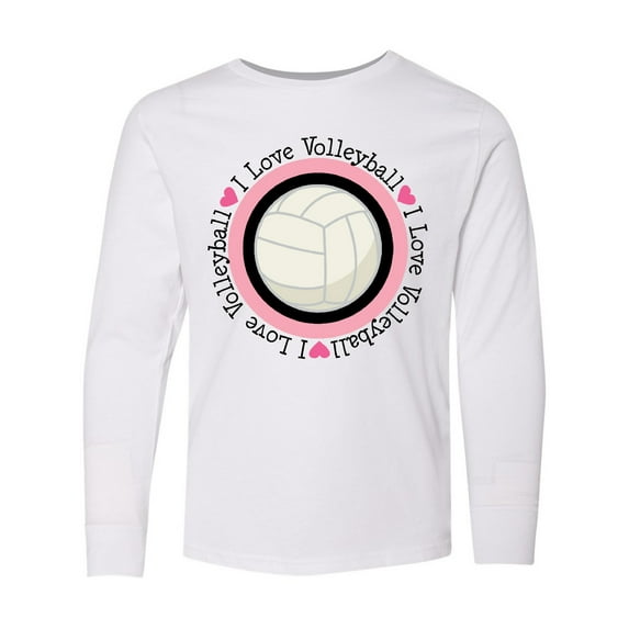 Inktastic I Love Volleyball Sports Long Sleeve Youth T-Shirt