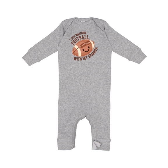 Inktastic I Love Watching Football with My Grandpa Baby Romper Coveralls