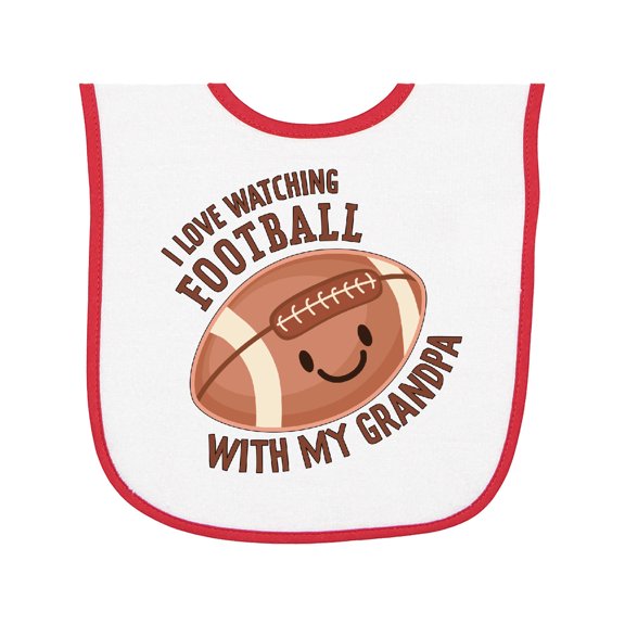 Inktastic I Love Watching Football with My Grandpa Baby Terry Cloth Bib