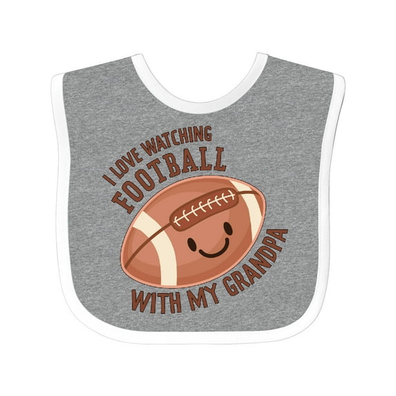 Inktastic I Love Watching Football with My Grandpa Boys or Girls Baby Bib