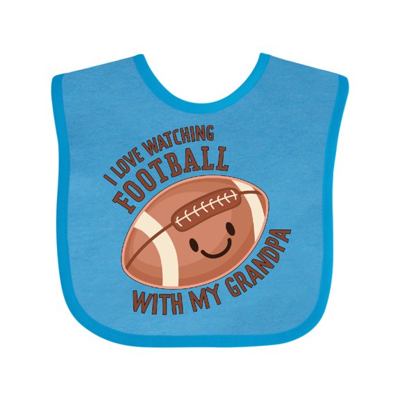Inktastic I Love Watching Football with My Grandpa Boys or Girls Baby Bib