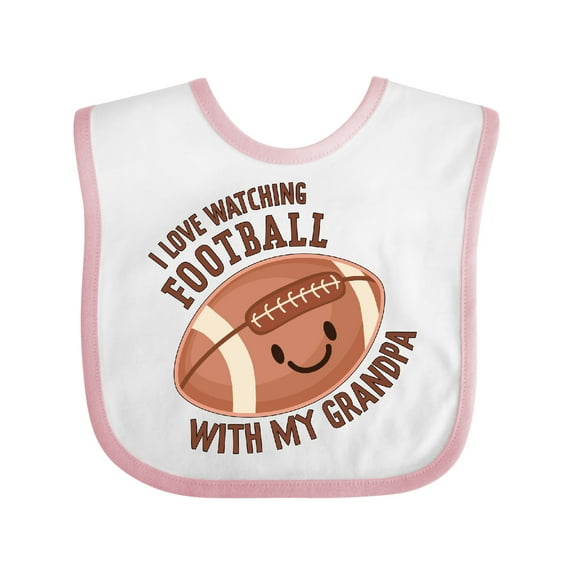 Inktastic I Love Watching Football with My Grandpa Boys or Girls Baby Bib