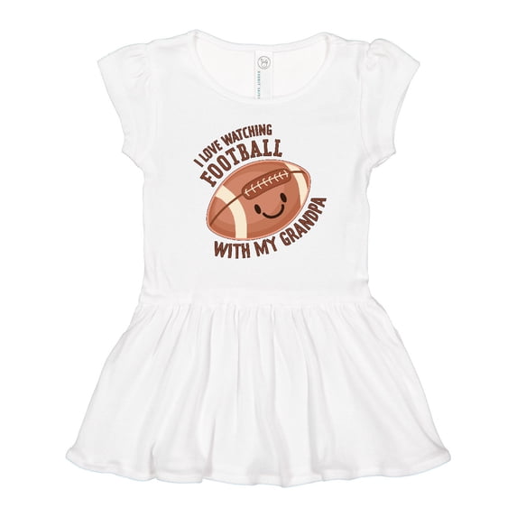 Inktastic I Love Watching Football with My Grandpa Girls Toddler Dress