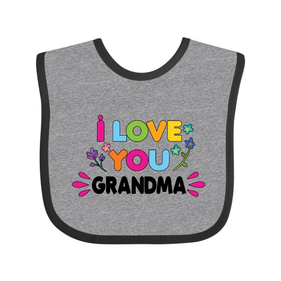 Inktastic I Love You Grandma with Flowers Girls Baby Bib