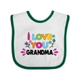 thumbnail image 1 of Inktastic I Love You Grandma with Flowers Girls Baby Bib, 1 of 4