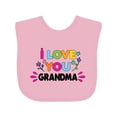 thumbnail image 1 of Inktastic I Love You Grandma with Flowers Girls Baby Bib, 1 of 4