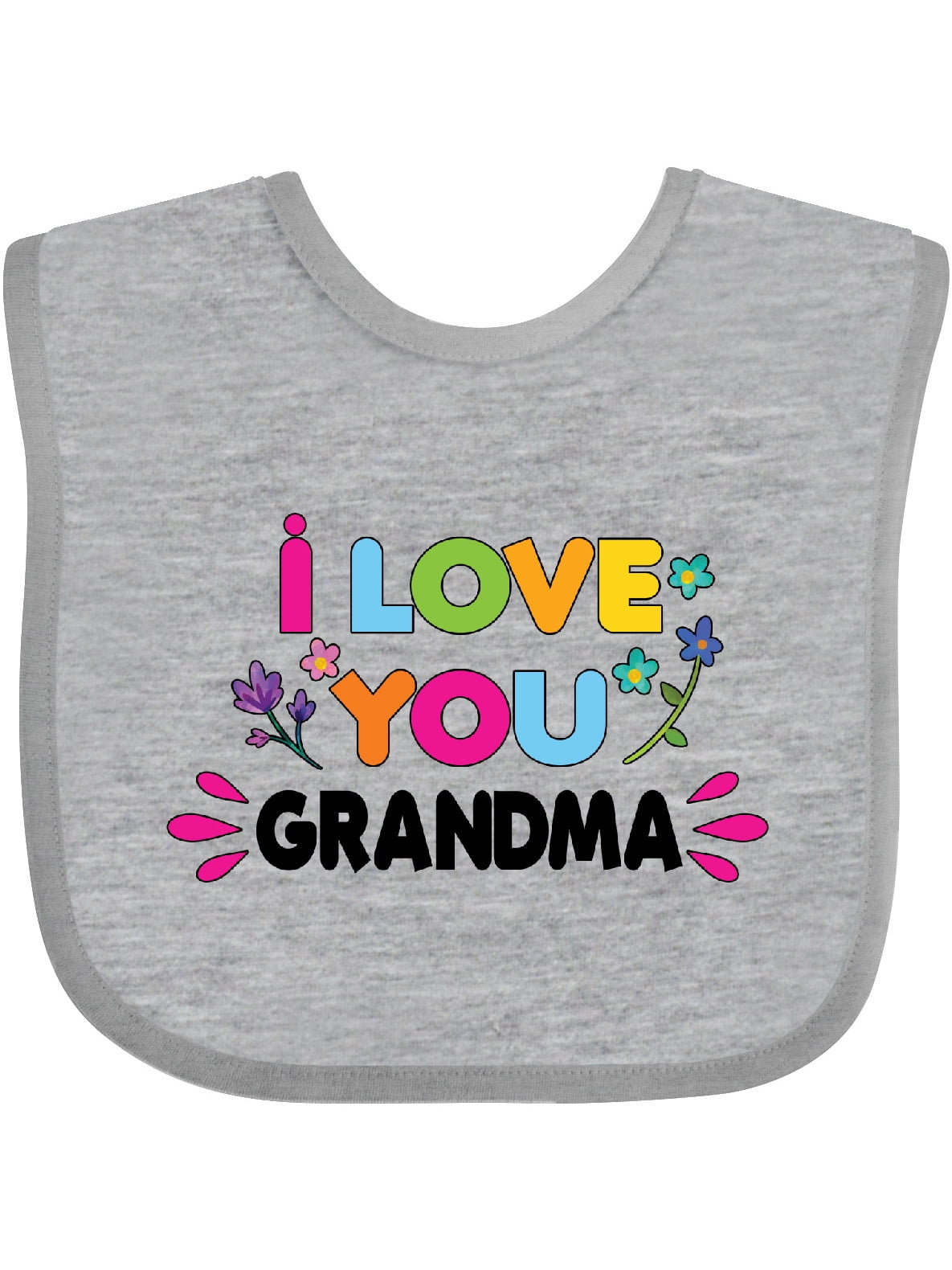Inktastic I Love You Grandma with Flowers Girls Baby Bib
