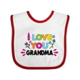 thumbnail image 1 of Inktastic I Love You Grandma with Flowers Girls Baby Bib, 1 of 4