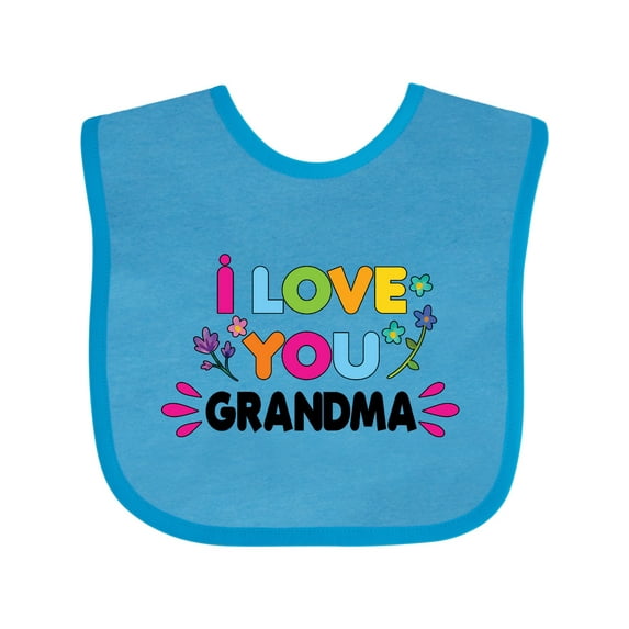 Inktastic I Love You Grandma with Flowers Girls Baby Bib