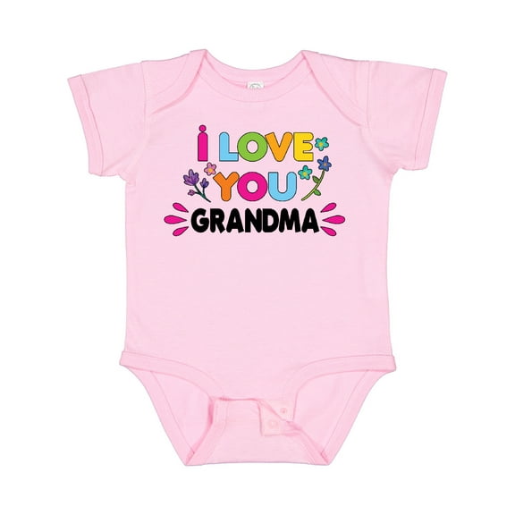 Inktastic I Love You Grandma with Flowers Girls Baby Bodysuit