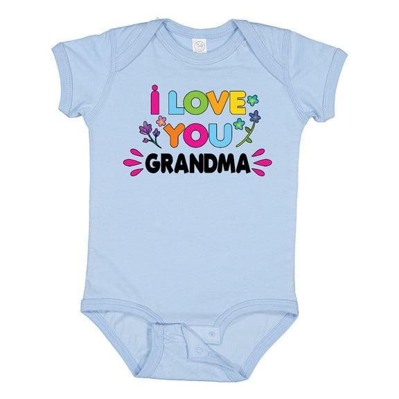 Inktastic I Love You Grandma with Flowers Girls Baby Bodysuit