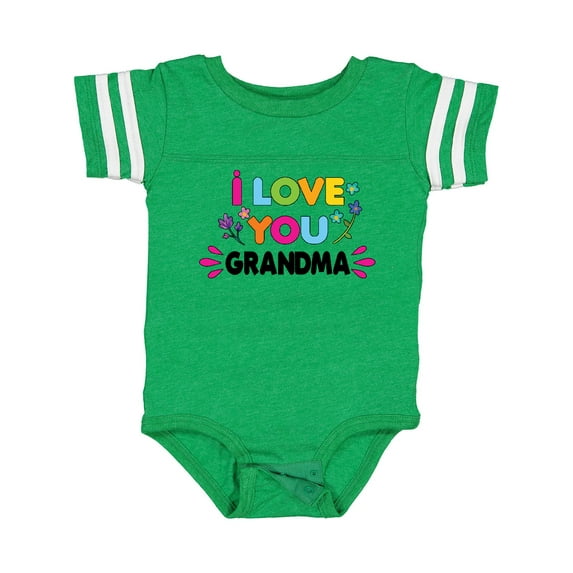 Inktastic I Love You Grandma with Flowers Girls Baby Bodysuit