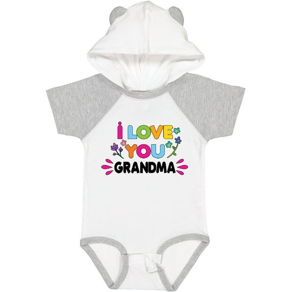 Inktastic I Love You Grandma with Flowers Girls Baby Bodysuit