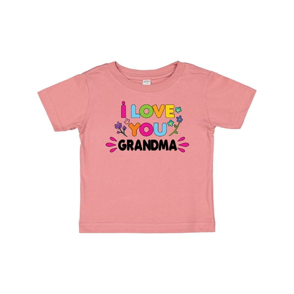 Inktastic I Love You Grandma with Flowers Girls Baby T-Shirt