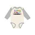 thumbnail image 1 of Inktastic I Love You Grandma with Flowers Girls Long Sleeve Baby Bodysuit, 1 of 5