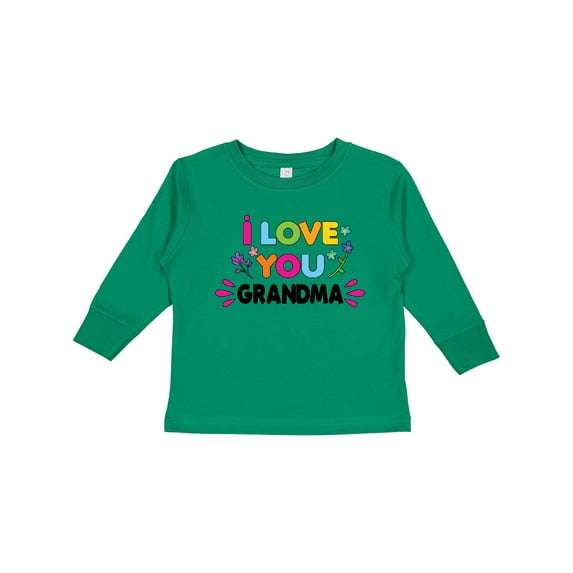 Inktastic I Love You Grandma with Flowers Girls Long Sleeve Toddler T-Shirt