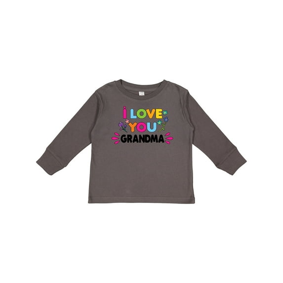 Inktastic I Love You Grandma with Flowers Girls Long Sleeve Toddler T-Shirt