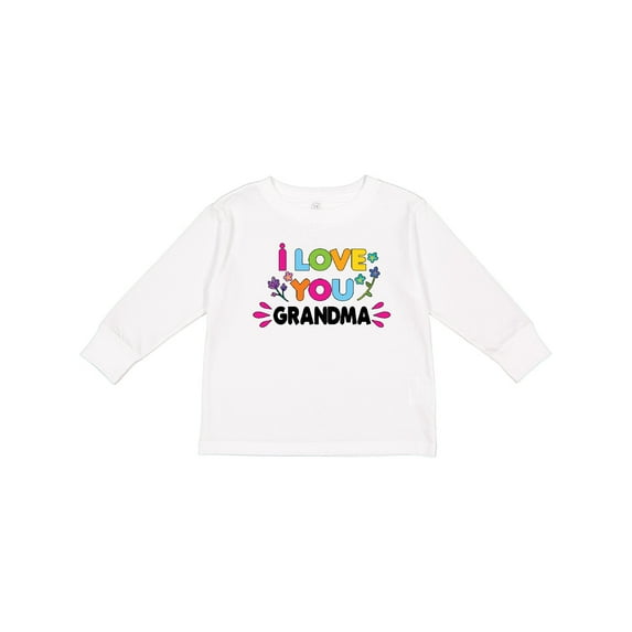 Inktastic I Love You Grandma with Flowers Girls Long Sleeve Toddler T-Shirt