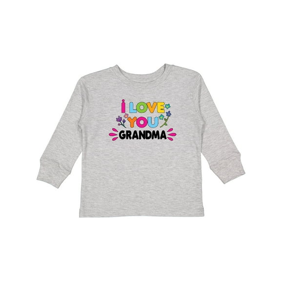 Inktastic I Love You Grandma with Flowers Girls Long Sleeve Toddler T-Shirt