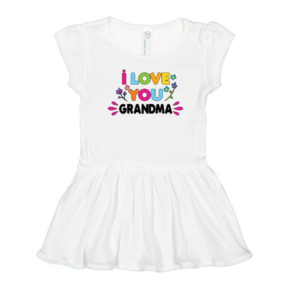 Inktastic I Love You Grandma with Flowers Girls Toddler Dress