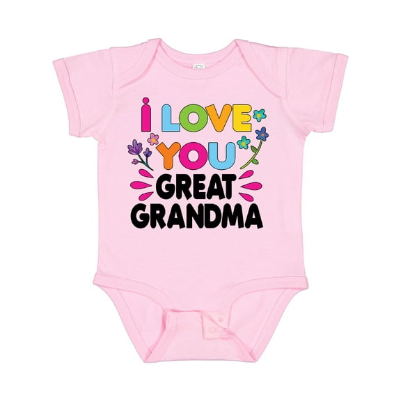 Inktastic I Love You Great Grandma with Flowers Girls Baby Bodysuit