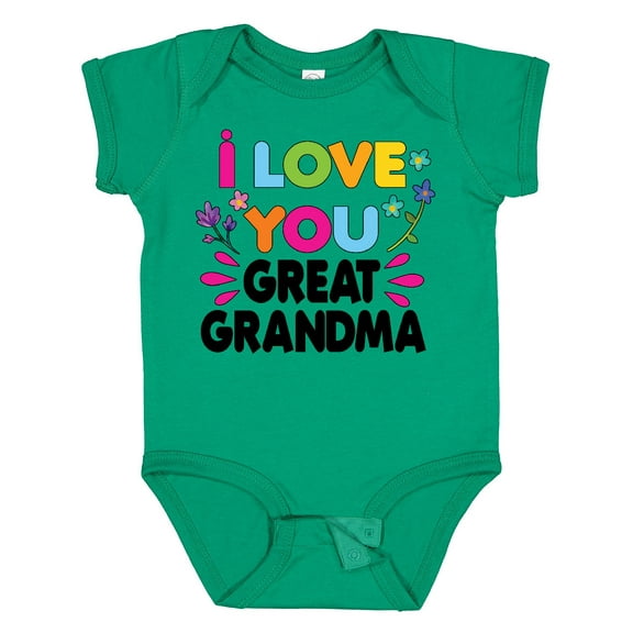 Inktastic I Love You Great Grandma with Flowers Girls Baby Bodysuit