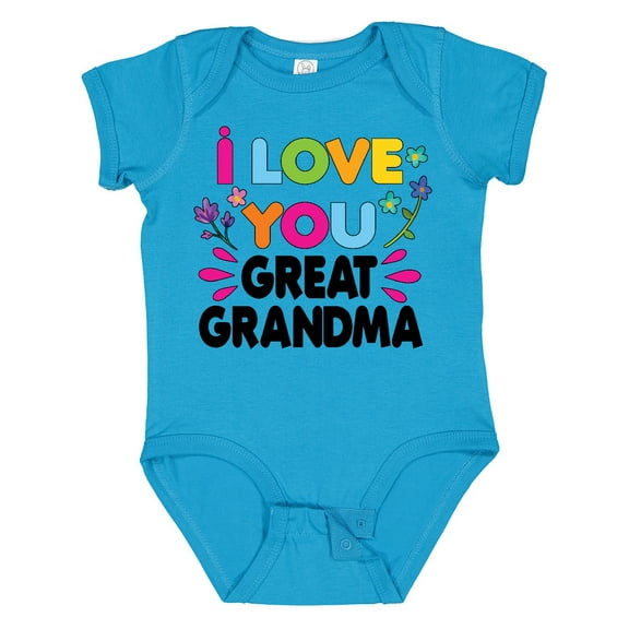 Inktastic I Love You Great Grandma with Flowers Girls Baby Bodysuit