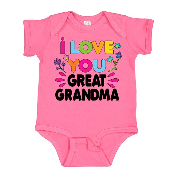 Inktastic I Love You Great Grandma with Flowers Girls Baby Bodysuit