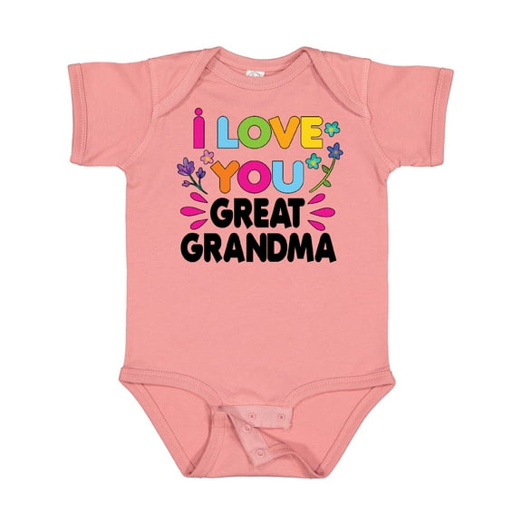 Inktastic I Love You Great Grandma with Flowers Girls Baby Bodysuit