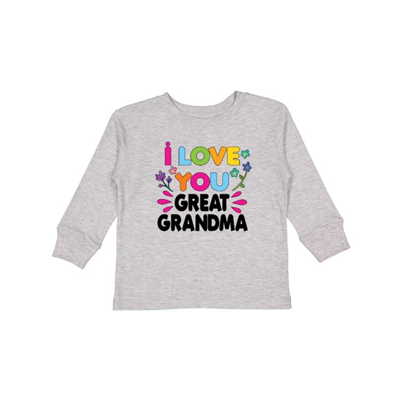 Inktastic I Love You Great Grandma with Flowers Girls Long Sleeve Toddler T-Shirt