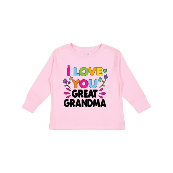 Inktastic I Love You Great Grandma with Flowers Girls Long Sleeve Toddler T-Shirt