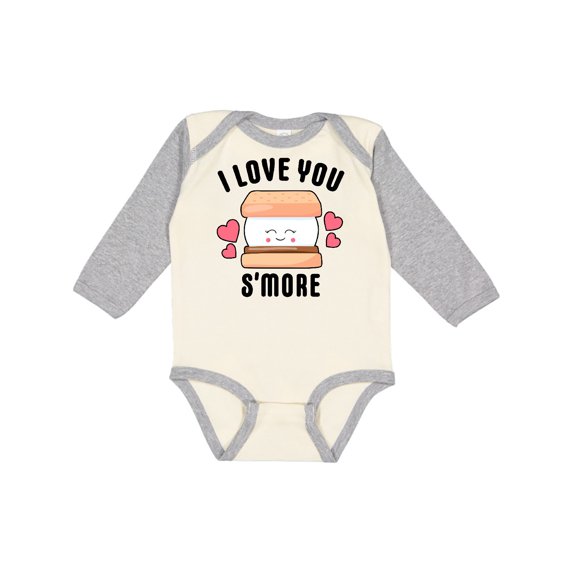 Inktastic I Love You Smore with Cute Food Valentine Girls Long Sleeve Baby Bodysuit