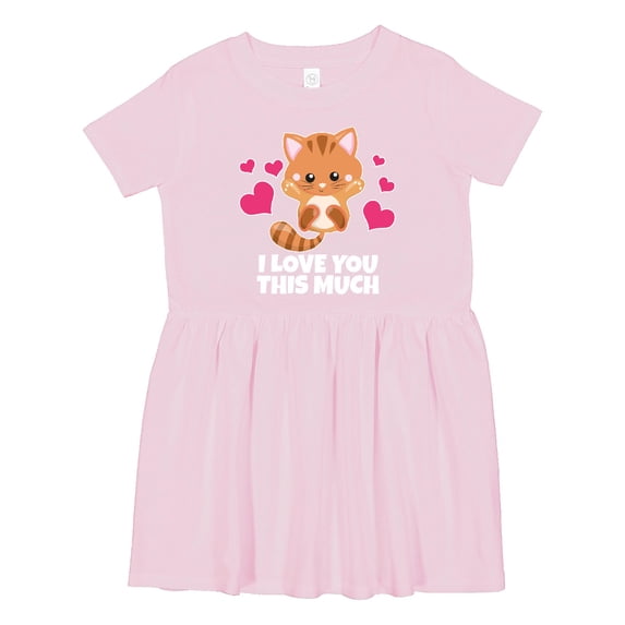 Inktastic I Love You This Much Kitten Girls Toddler Dress