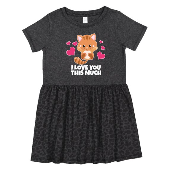 Inktastic I Love You This Much Kitten Girls Toddler Dress