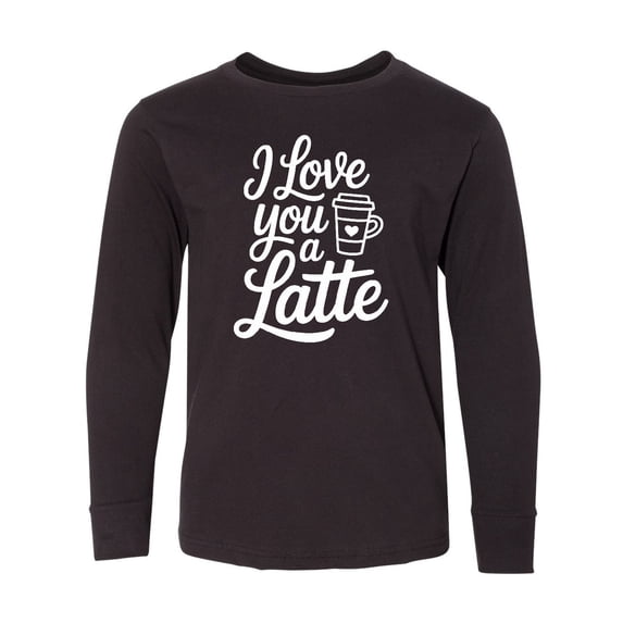 Inktastic I Love You a Latte Coffee Shirt Long Sleeve Youth T-Shirt