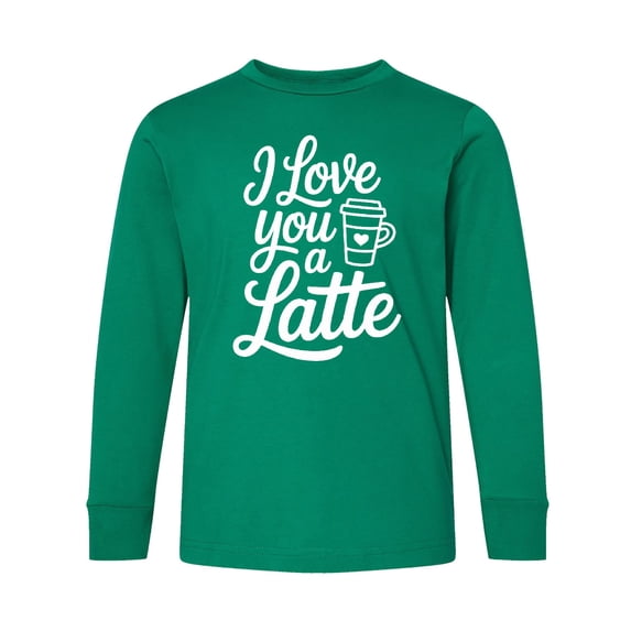 Inktastic I Love You a Latte Coffee Shirt Long Sleeve Youth T-Shirt
