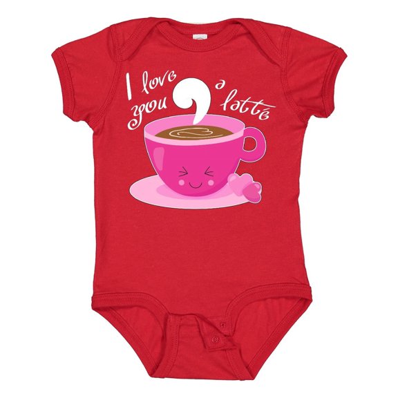 Inktastic I Love You a Latte Cute Valentine Coffee Pun Boys or Girls Baby Bodysuit