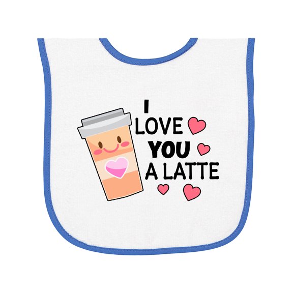 Inktastic I Love You a Latte with Coffee Cup Baby Terry Cloth Bib