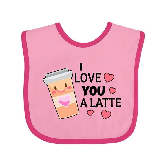 Inktastic I Love You a Latte with Coffee Cup Boys or Girls Baby Bib