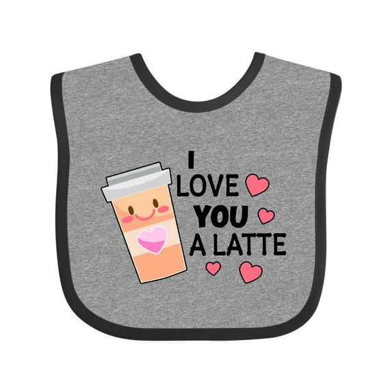 Inktastic I Love You a Latte with Coffee Cup Boys or Girls Baby Bib