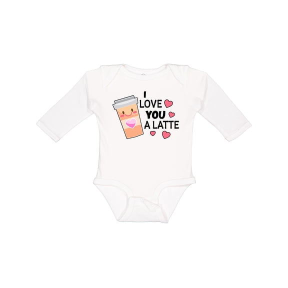 Inktastic I Love You a Latte with Coffee Cup Boys or Girls Long Sleeve Baby Bodysuit
