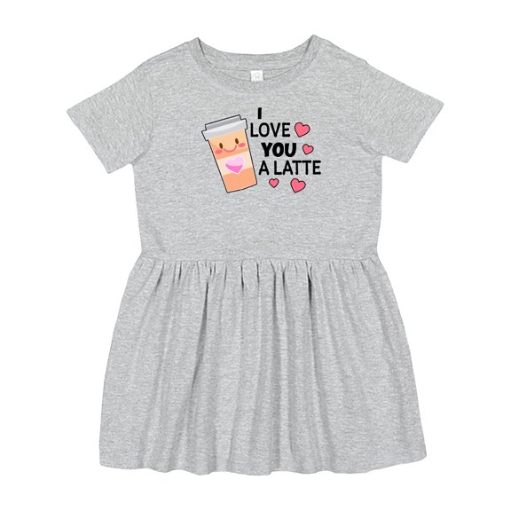 Inktastic I Love You a Latte with Coffee Cup Girls Toddler Dress